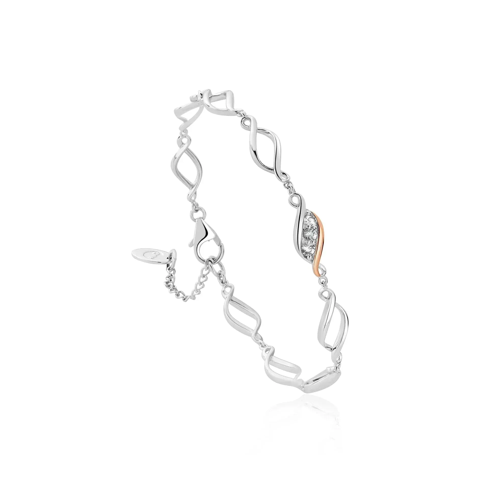 Clogau Jewellery Clogau Past Present Future Sterling Silver White Topaz Bracelet