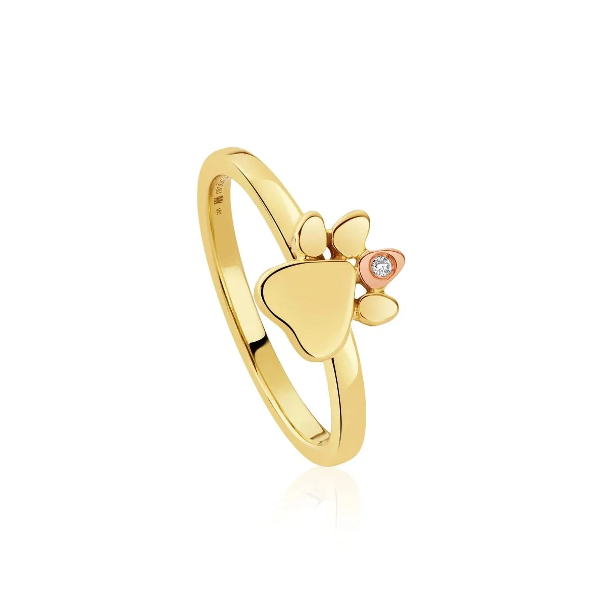 Clogau Jewellery Clogau Paw Prints On My Heart 9ct Gold Diamond Ring