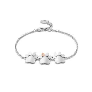 Clogau Jewellery Clogau Paw Prints on My Heart Silver Triple Paw Bracelet
