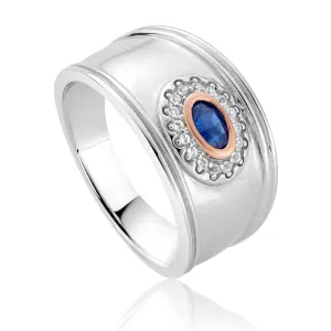 Clogau Jewellery Clogau Princess Diana Sterling Silver Sapphire Wide Ring