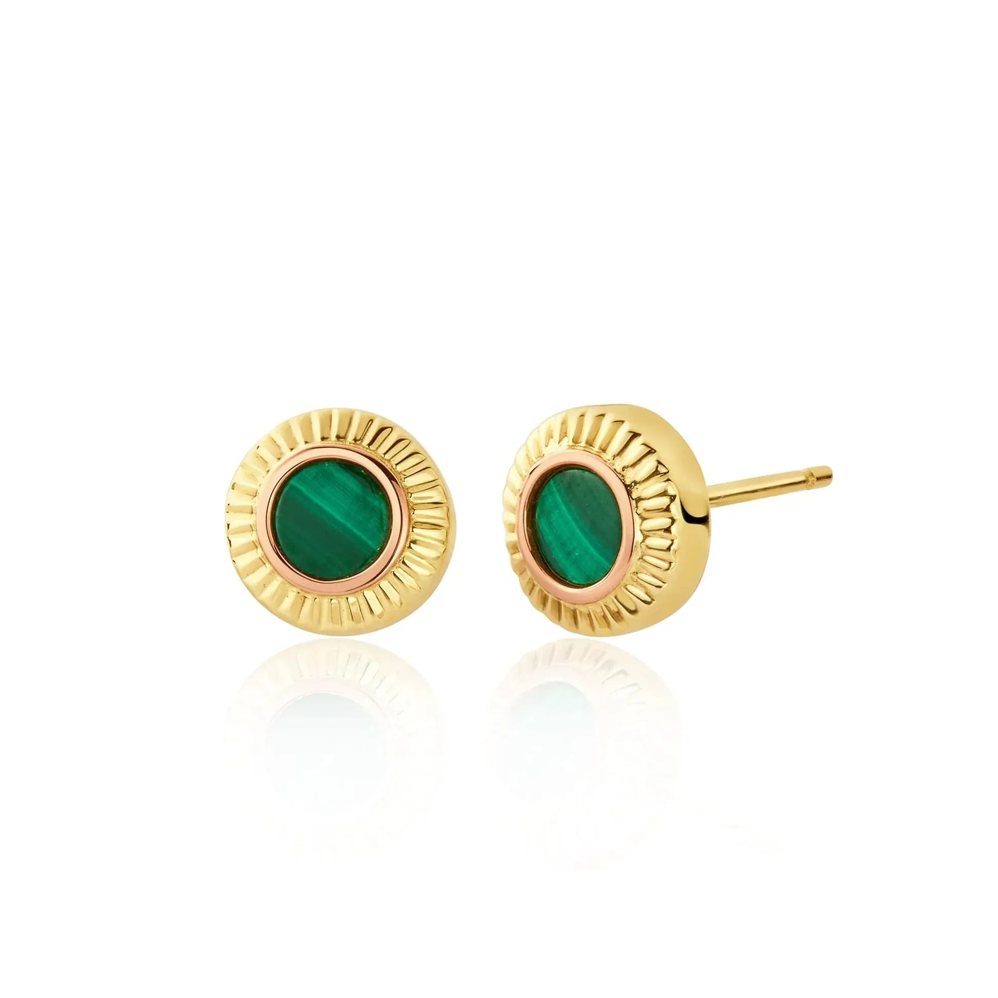 Clogau Jewellery Clogau Reflections Of Padarn 9ct Gold Malachite Stud Earrings