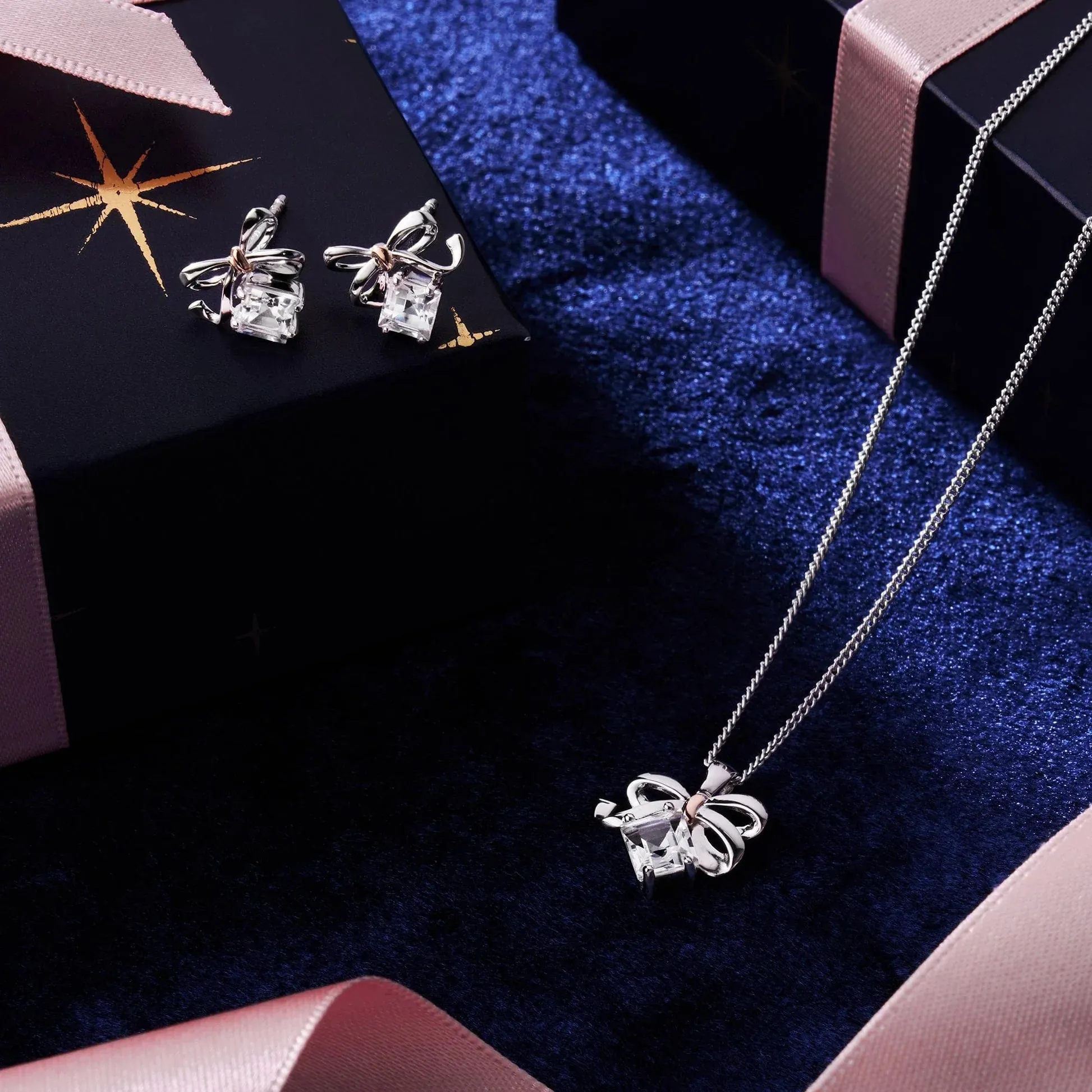 Clogau Jewellery Clogau Sterling Silver Christmas Bow Earrings
