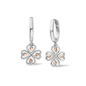 Clogau Jewellery Clogau Tree of Life Sterling Silver Heart Drop Hoop Earrings