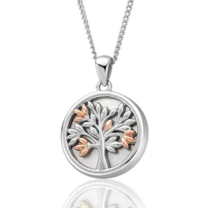 Clogau Jewellery Clogau Tree of Life Sterling Silver White Mother of Pearl 9ct Rose Gold Vine Necklace