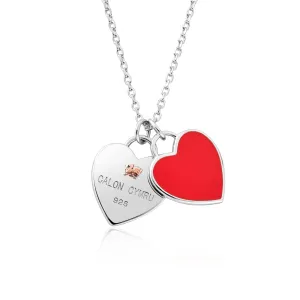 Clogau Jewellery Clogau Welsh Heart Sterling Silver Red Enamel Necklace
