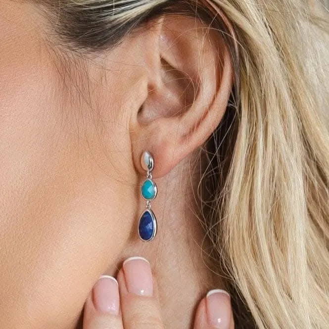 Coast Pebble Azure Gemstone Trio Droplet Stud Drop Earrings 50175LMG Kit Heath Jewelry And Accessories