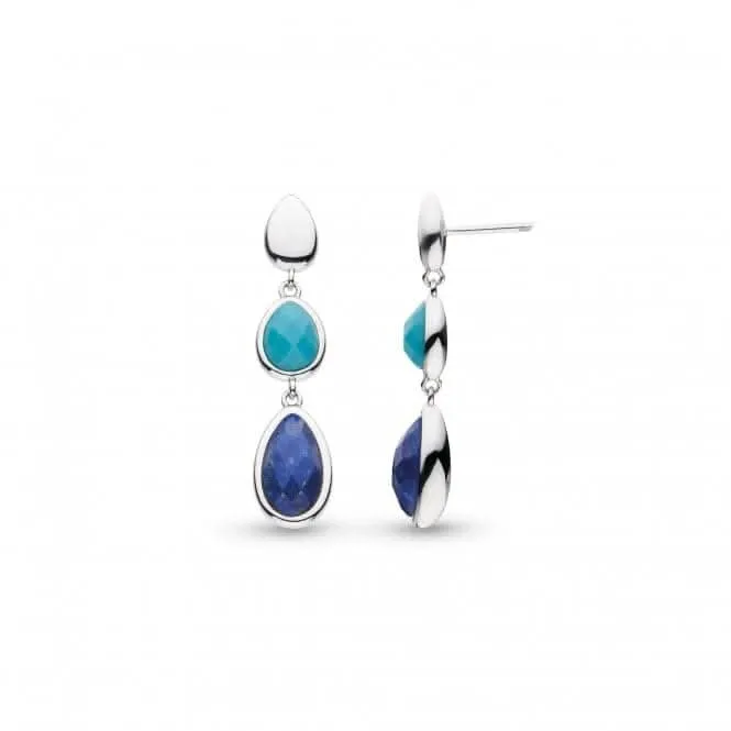 Coast Pebble Azure Gemstone Trio Droplet Stud Drop Earrings 50175LMG Kit Heath Jewelry And Accessories