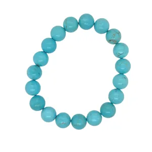Crystals & Beaded Jewellery Crystal Bracelet - 10mm Turquoise Elastic Bracelet