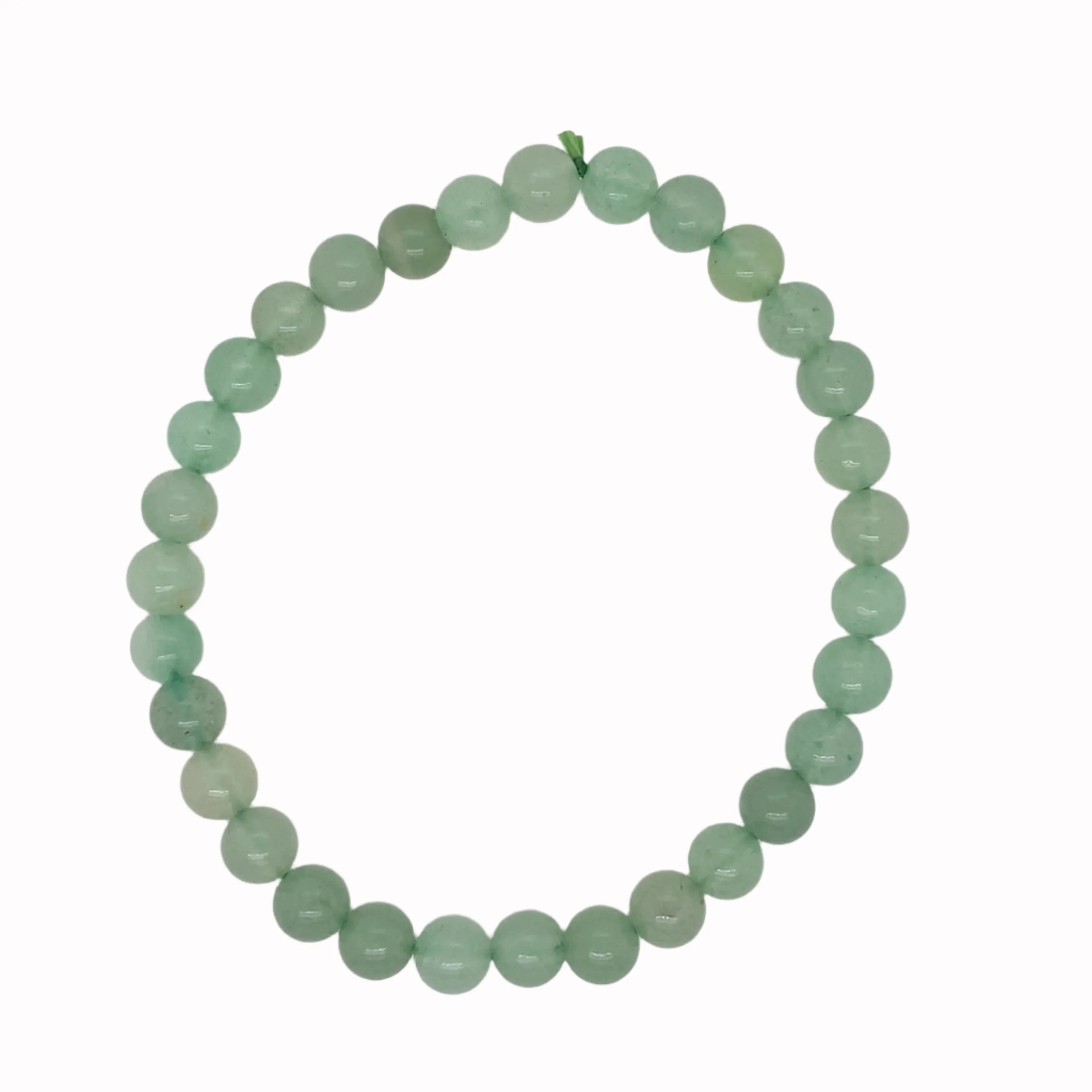 Crystals & Beaded Jewellery Crystal Bracelet - 6mm Green Quartz Elastic Bracelet