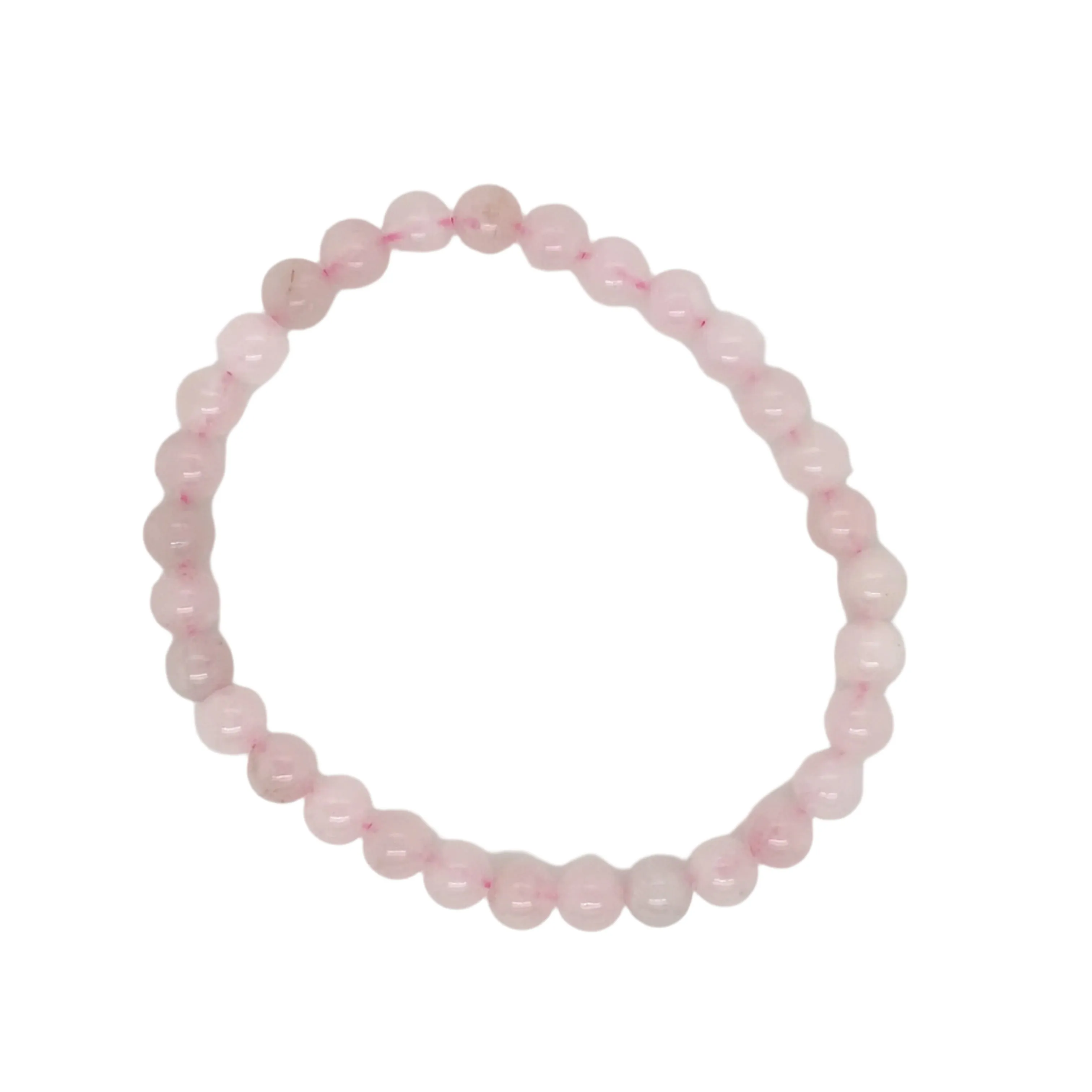 Crystals & Beaded Jewellery Crystal Bracelet - 6mm Rose Quartz Elastic Bracelet