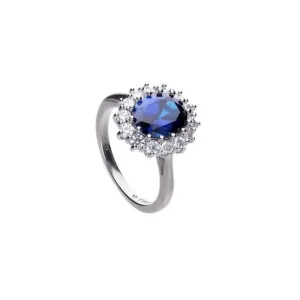 Cubic Zirconia Blue Round Ring R3663 Diamonfire Jewellery