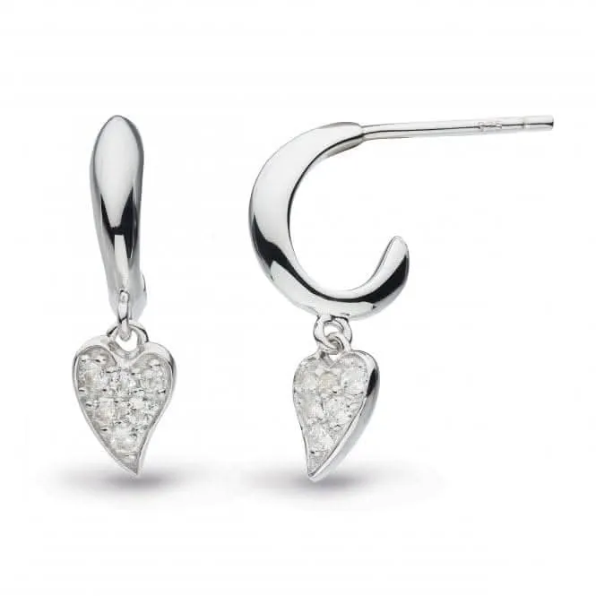 Desire Precious White Topaz Heart Hoop Drop Earrings 50506WT Kit Heath Jewelry And Accessories