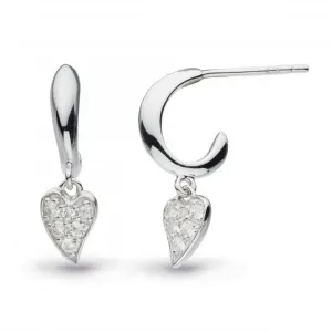 Desire Precious White Topaz Heart Hoop Drop Earrings 50506WT Kit Heath Jewelry And Accessories