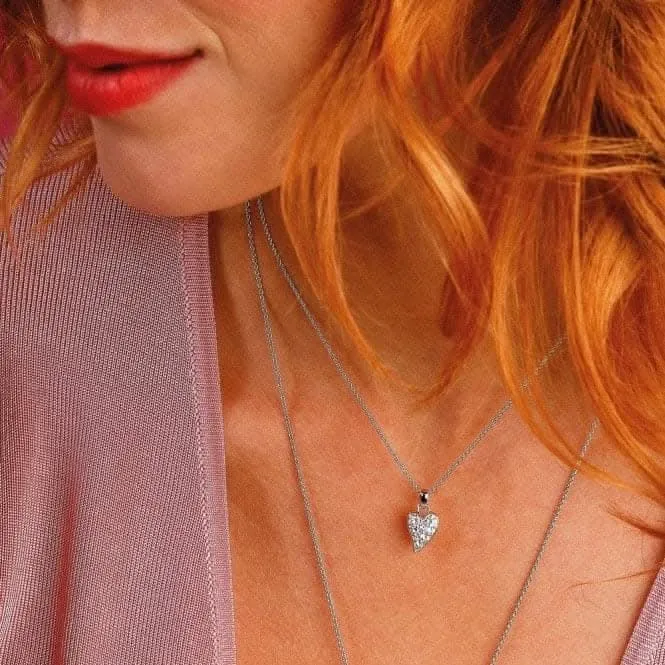 Desire Precious White Topaz Small Heart 17" Necklace 90505WT Kit Heath Jewelry And Accessories