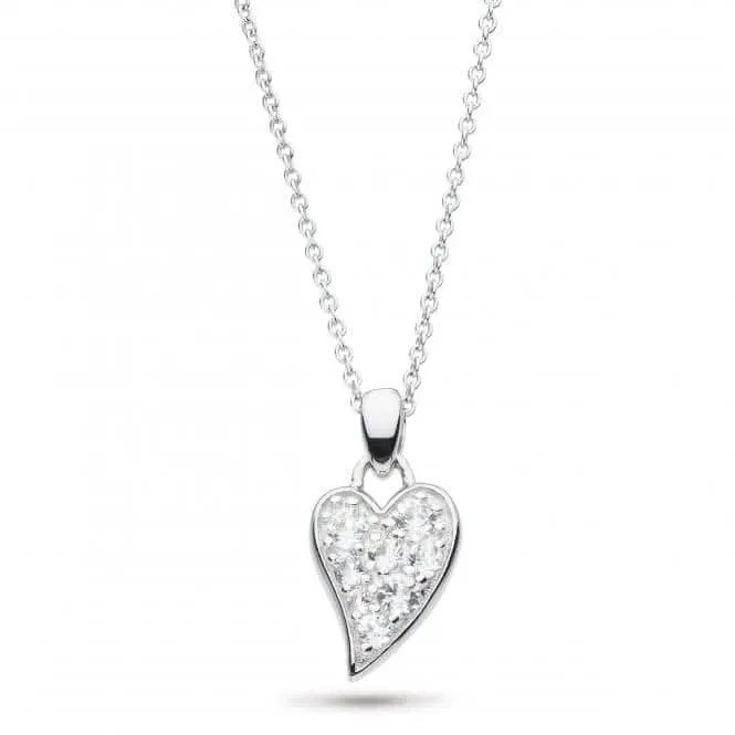 Desire Precious White Topaz Small Heart 17" Necklace 90505WT Kit Heath Jewelry And Accessories