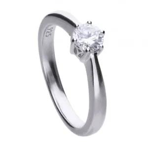 Diamonfire Silver White 6 Claw Solitaire Zirconia Ring R3618 Diamonfire Jewellery