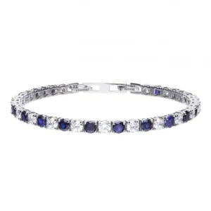 Diamonfire Silver White Blue Tennis Bracelet B5087 Diamonfire Jewellery