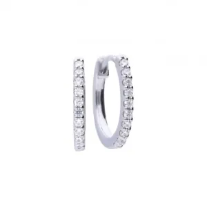 Diamonfire Silver White Zirconia Earrings Classical Creole E5609 Diamonfire Jewellery