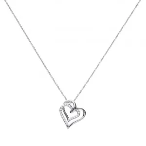 Diamonfire Silver White Zirconia Entwined Hearts Necklace N4240 Diamonfire Jewellery