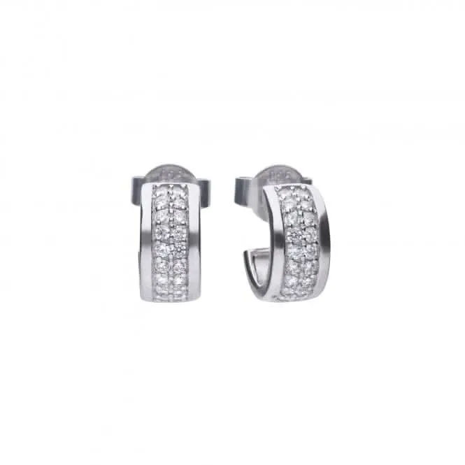 Diamonfire Silver White Zirconia Half Creole Earrings E5606 Diamonfire Jewellery
