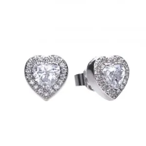 Diamonfire Silver White Zirconia Heart Earrings E5589 Diamonfire Jewellery