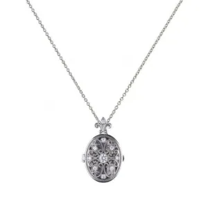 Diamonfire Silver White Zirconia Oval Pendant P4622 Diamonfire Jewellery