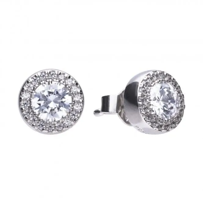 Diamonfire Silver White Zirconia Round Earrings E5591 Diamonfire Jewellery
