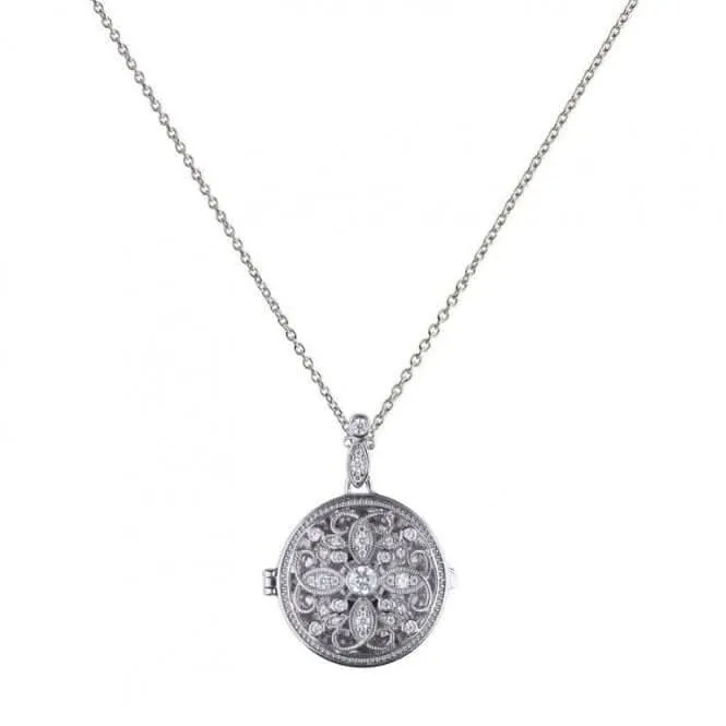 Diamonfire Silver White Zirconia Round Pendant P4613 Diamonfire Jewellery