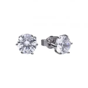Diamonfire Silver White Zirconia Solitaire Earrings E5580 Diamonfire Jewellery