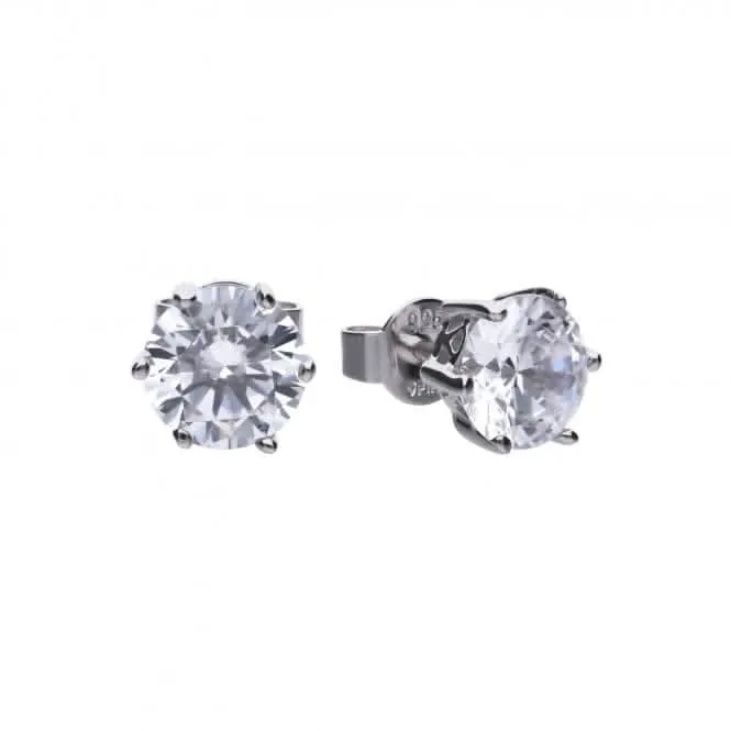 Diamonfire Silver White Zirconia Solitaire Earrings E5580 Diamonfire Jewellery