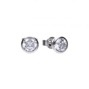 Diamonfire Silver White Zirconia Solitaire Earrings E5619 Diamonfire Jewellery