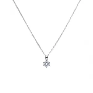 Diamonfire Silver White Zirconia Solitaire Pendant P4608 Diamonfire Jewellery