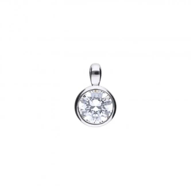 Diamonfire Silver White Zirconia Solitaire Pendant P4643 Diamonfire Jewellery