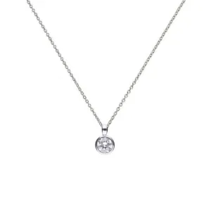 Diamonfire Silver White Zirconia Solitaire Pendant P4643 Diamonfire Jewellery