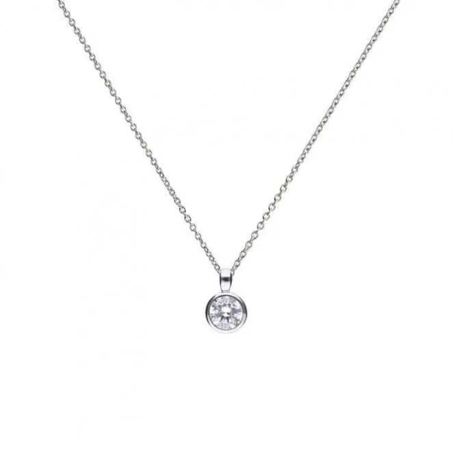Diamonfire Silver White Zirconia Solitaire Pendant P4643 Diamonfire Jewellery