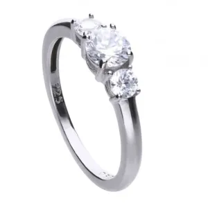 Diamonfire Silver White Zirconia Solitaire Ring R3624 Diamonfire Jewellery