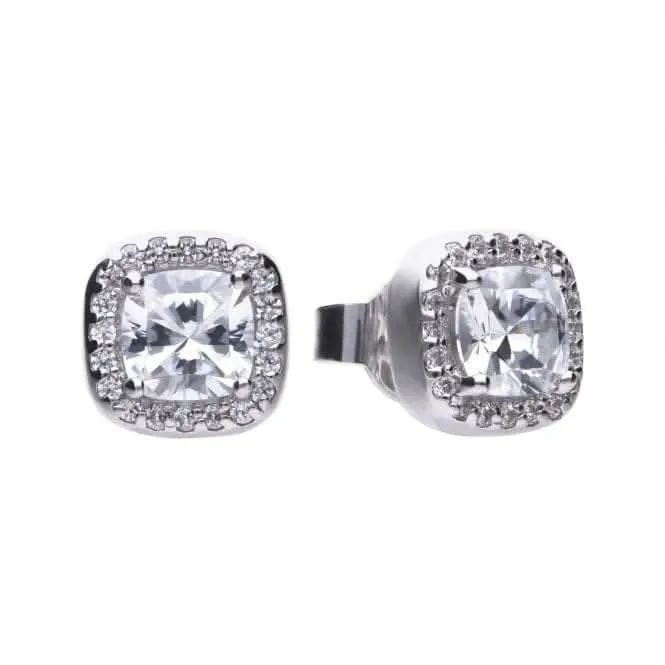 Diamonfire Silver White Zirconia Square Earrings E5590 Diamonfire Jewellery