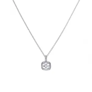 Diamonfire Silver White Zirconia Square Pendant P4617 Diamonfire Jewellery