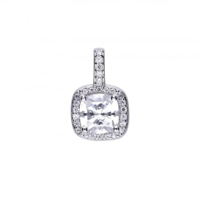 Diamonfire Silver White Zirconia Square Pendant P4617 Diamonfire Jewellery