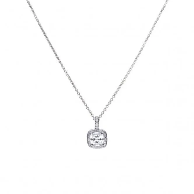 Diamonfire Silver White Zirconia Square Pendant P4617 Diamonfire Jewellery