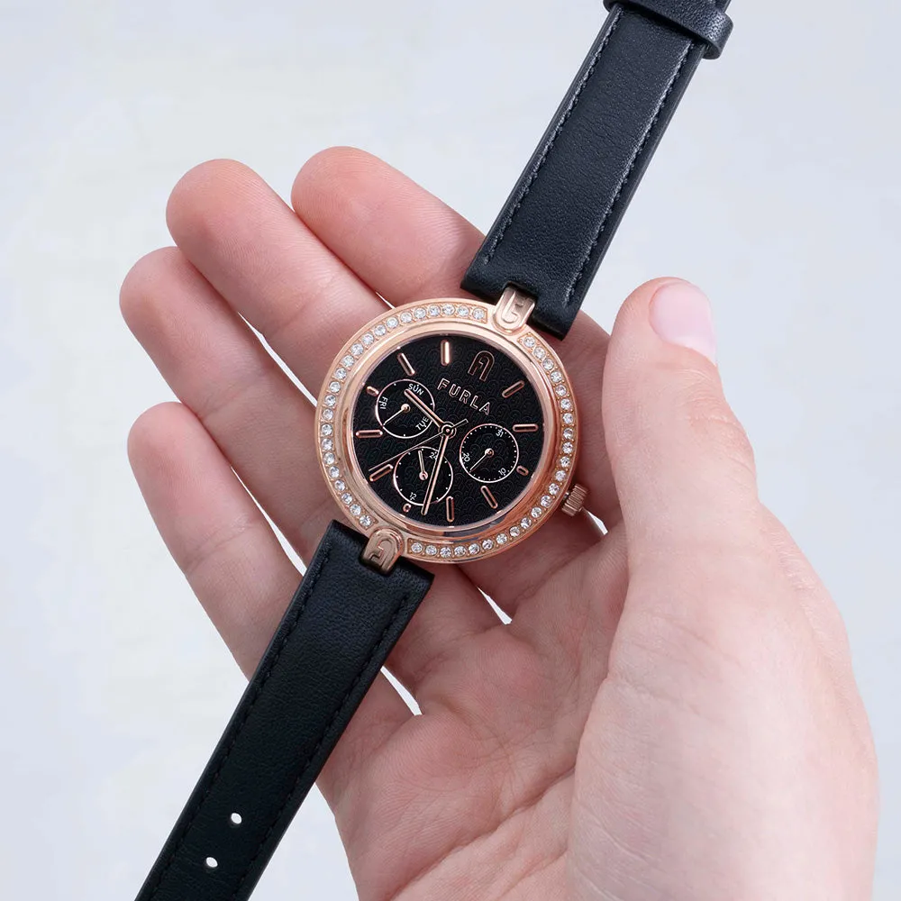 Dress Womens Watches Furla WW00030002L3 Logo Black leather Womens Watch