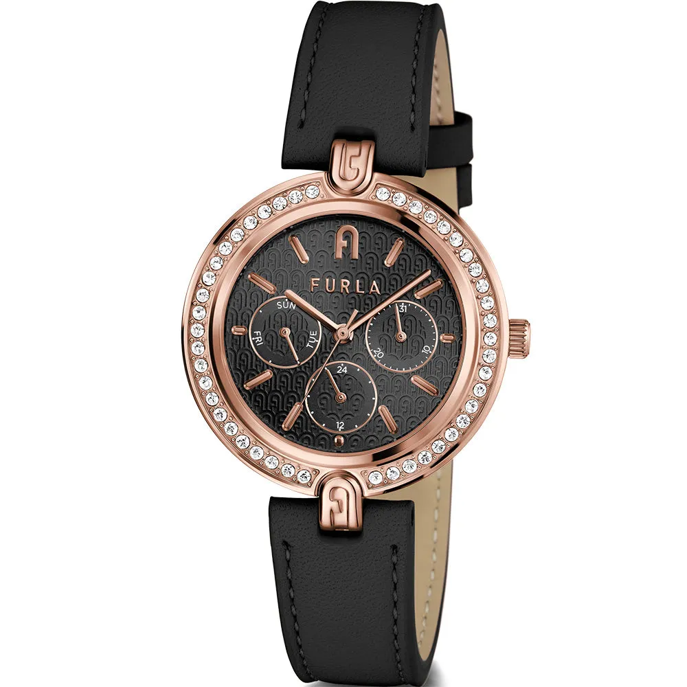 Dress Womens Watches Furla WW00030002L3 Logo Black leather Womens Watch