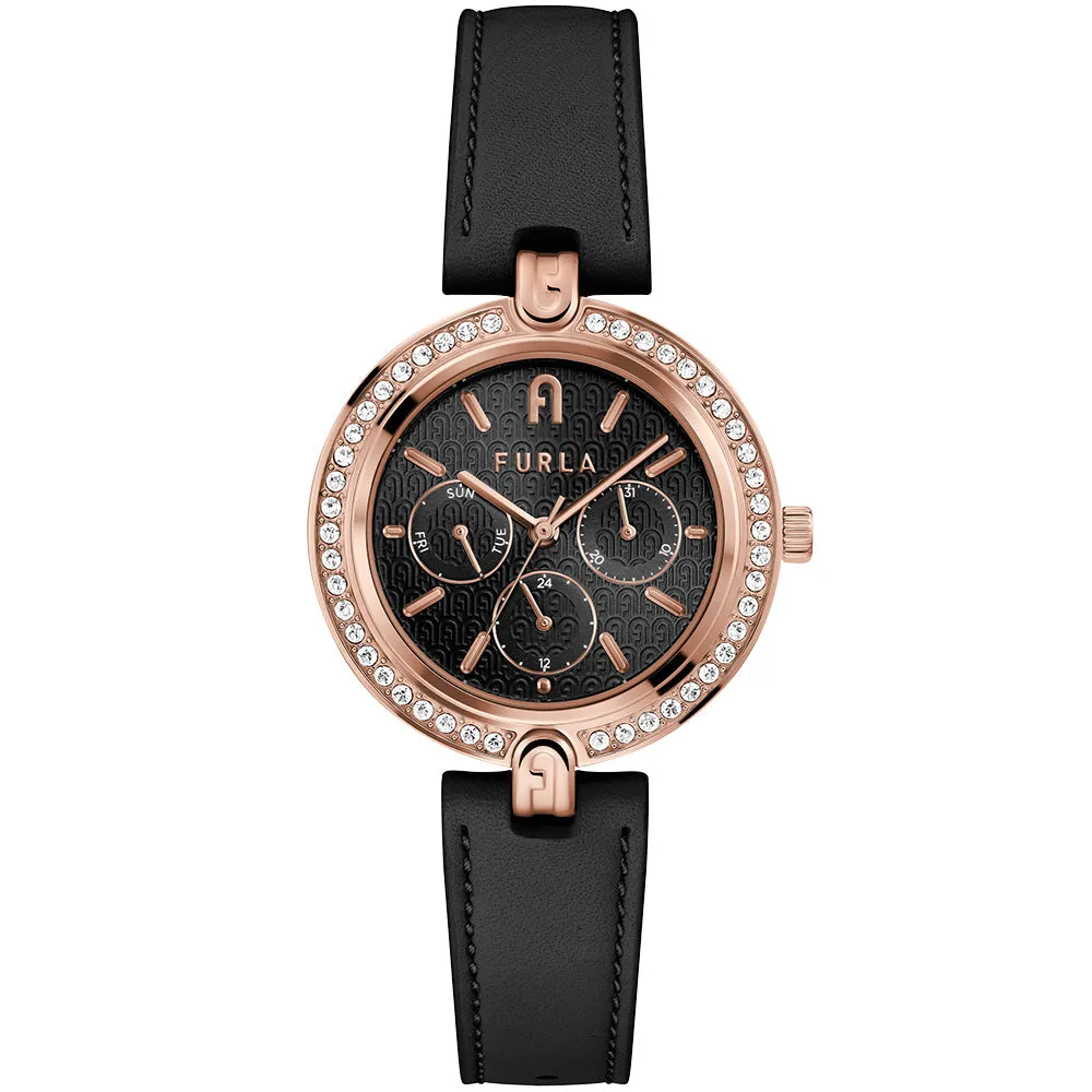 Dress Womens Watches Furla WW00030002L3 Logo Black leather Womens Watch