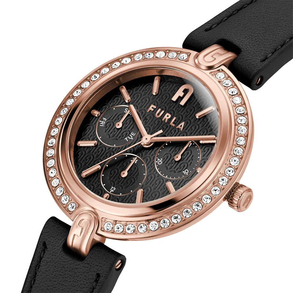 Dress Womens Watches Furla WW00030002L3 Logo Black leather Womens Watch