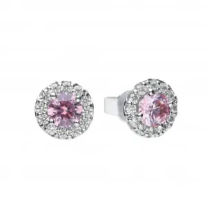 Dusky Pink Cubic Zirconia Pave Studs Earrings E5775 Diamonfire Jewellery