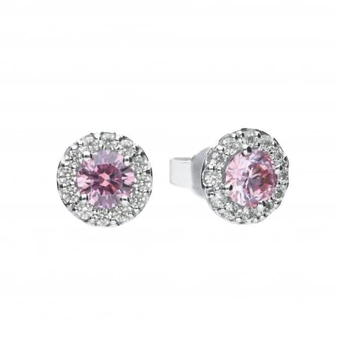 Dusky Pink Cubic Zirconia Pave Studs Earrings E5775 Diamonfire Jewellery