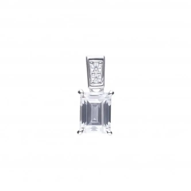 Emerald Round Cut Cubic Zirconia Pendant P4784 Diamonfire Jewellery