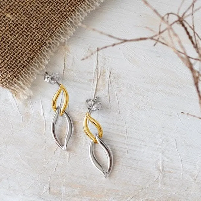 Entwine Twine Link Golden Drop Earrings 61142GRP Kit Heath Jewelry And Accessories