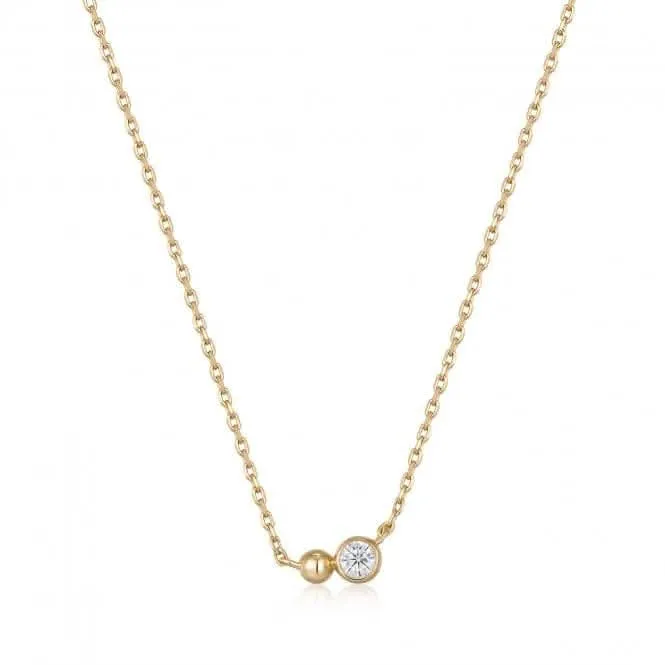 Gold Orb Sparkle Pendant Necklace  N045-02G-CZ Ania Haie Jewellery