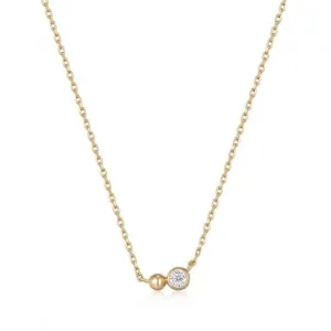 Gold Orb Sparkle Pendant Necklace  N045-02G-CZ Ania Haie Jewellery
